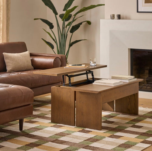 Karl 46in Lift-Top Storage Coffee Table - Smoked Oak