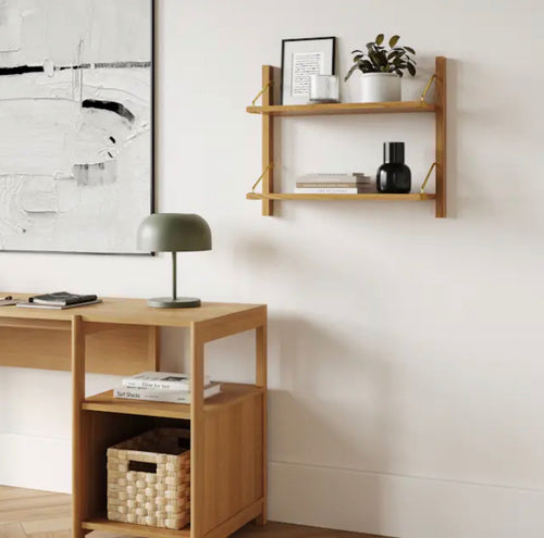 Stark 25" 2-Tier Shelving Unit - Oak