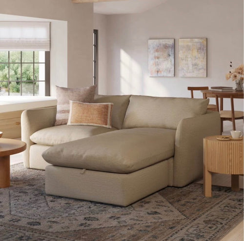 Leigh 86” Reversible Storage Sectional - Silver Taupe