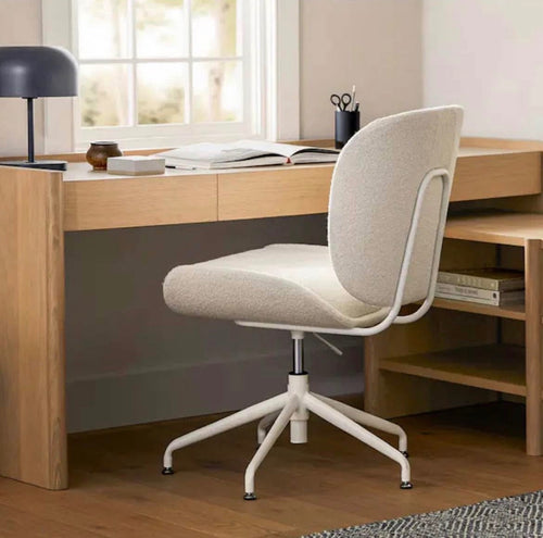 Rya Office Chair - Ivory Wool Boucle