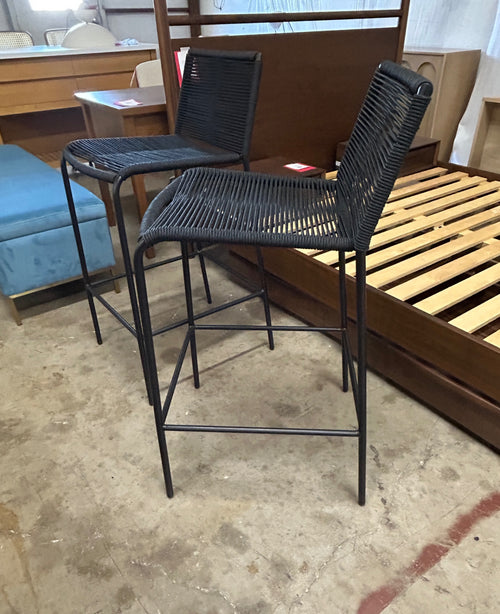 Pair of Zina Outdoor Bar Stools - Ember Black