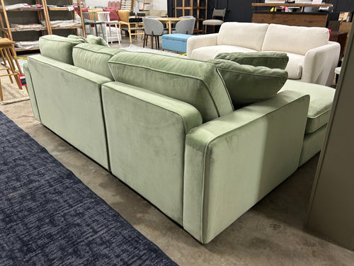 Interior Define James 3-Seat Chaise Sectional-Celedon Performance Velvet