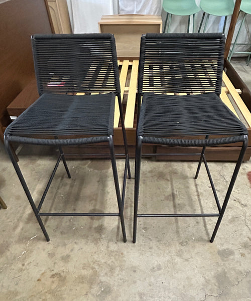Pair of Zina Outdoor Bar Stools - Ember Black