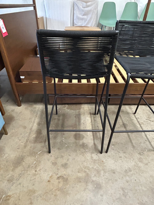 Pair of Zina Outdoor Bar Stools - Ember Black