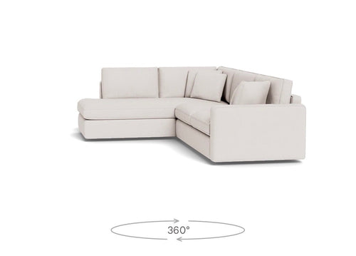 Interior Define James 3-Seat Bumper Sectional- Porcelain Performance Classic Weave