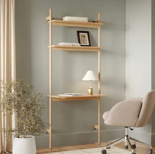 Heidi 33.5in Modular Wall Desk - White Oak