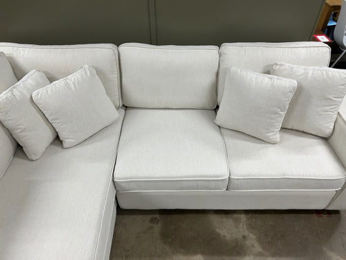 Interior Define James 3-Seat Bumper Sectional- Porcelain Performance Classic Weave