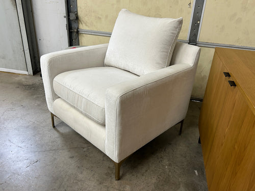 Interior Define Sloan Petite Chair- Alabaster Performance Classic Chenille