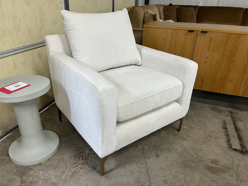 Interior Define Sloan Petite Chair- Alabaster Performance Classic Chenille