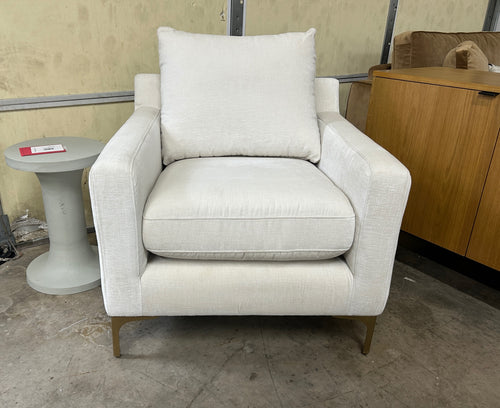 Interior Define Sloan Petite Chair- Alabaster Performance Classic Chenille