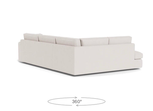 Interior Define James 3-Seat Bumper Sectional- Porcelain Performance Classic Weave