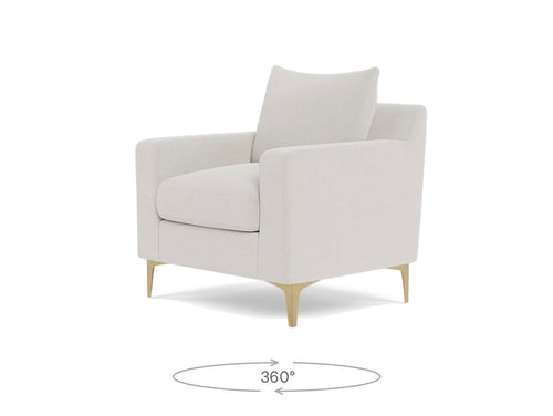 Interior Define Sloan Petite Chair- Alabaster Performance Classic Chenille