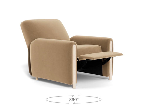 Pair of Interior Define Carise Recliners- Camel Performance Plush Velvet