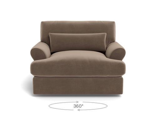 Interior Define Maxwell Swivel Chair - Mink Performance Plush Velvet