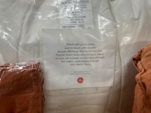 Set of Alto King Linen Duvet Cover, Sham Set, and Down Duvet Insert