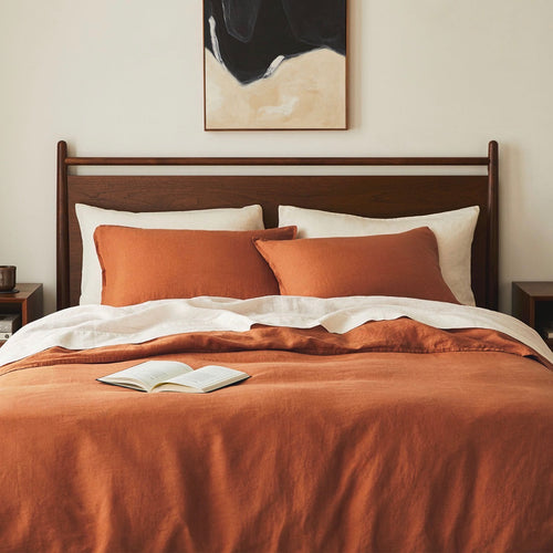 Set of Alto King Linen Duvet Cover, Sham Set, and Down Duvet Insert