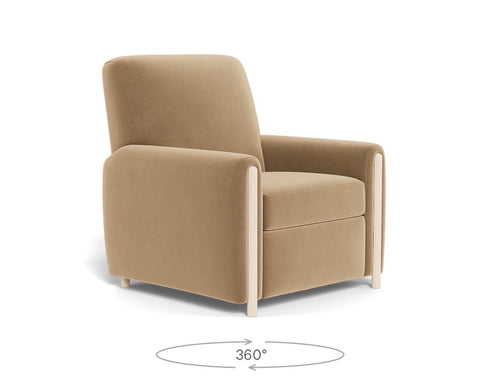 Pair of Interior Define Carise Recliners- Camel Performance Plush Velvet