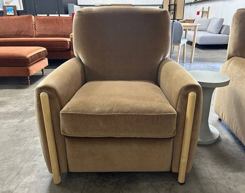 Pair of Interior Define Carise Recliners- Camel Performance Plush Velvet