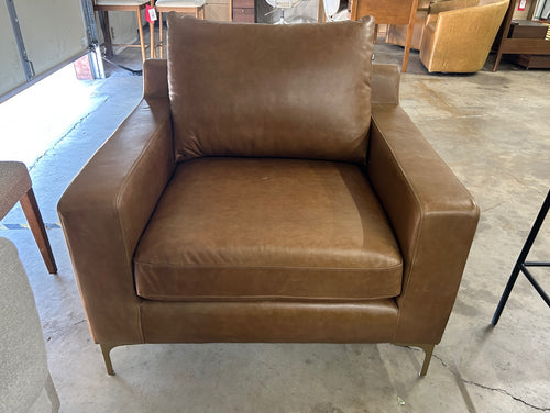 Interior Define Sloan Leather Chair - Pecan