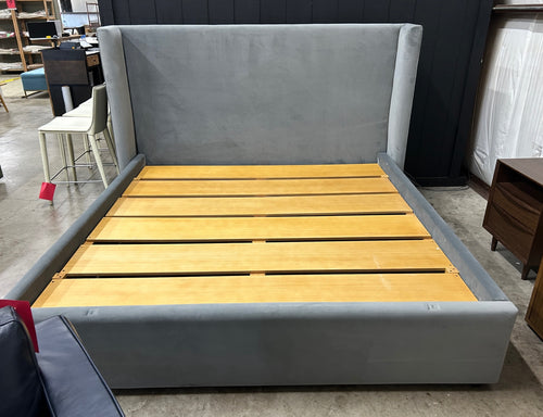 Interior Define Graham Upholstered King Bed - Sterling Performance Velvet