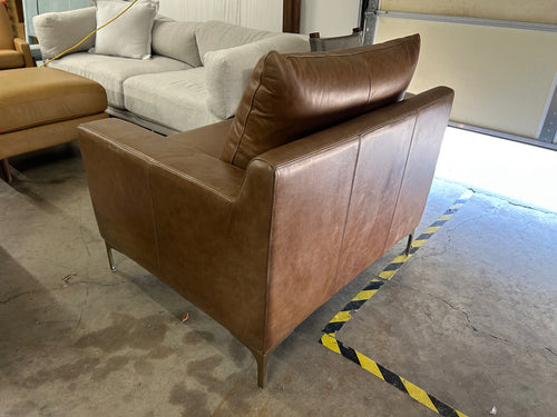 Interior Define Sloan Leather Chair - Pecan