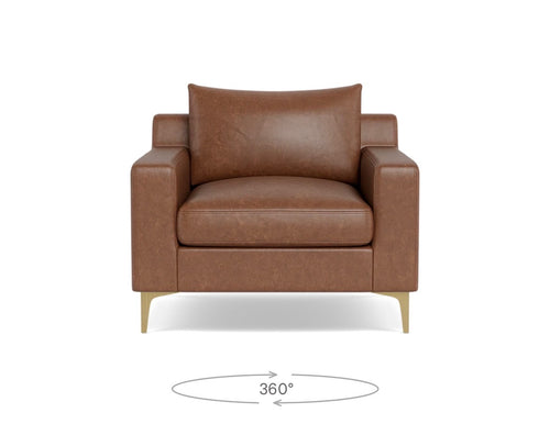 Interior Define Sloan Leather Chair - Pecan