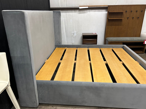 Interior Define Graham Upholstered King Bed - Sterling Performance Velvet