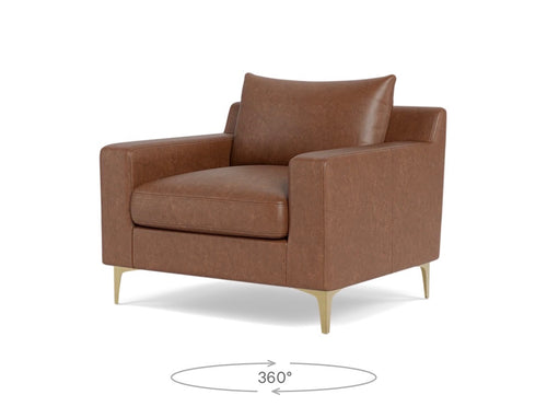 Interior Define Sloan Leather Chair - Pecan