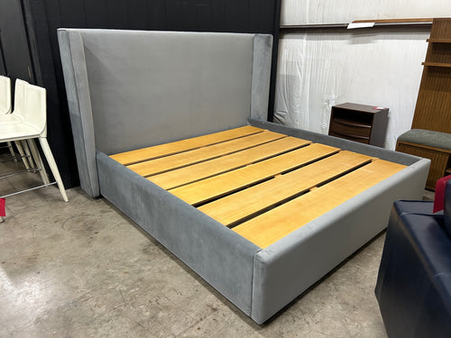 Interior Define Graham Upholstered King Bed - Sterling Performance Velvet