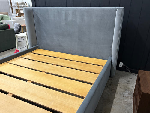 Interior Define Graham Upholstered King Bed - Sterling Performance Velvet