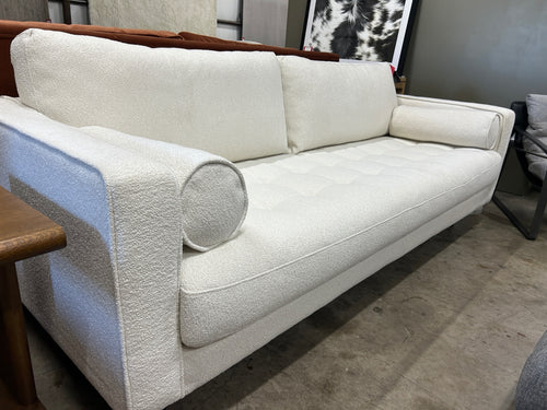 Sven 88" Tufted Sofa - Ivory Wool Bouclé