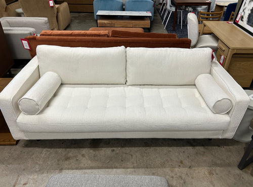 Sven 88" Tufted Sofa - Ivory Wool Bouclé