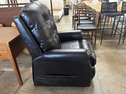 Catnapper Madison Italian Leather Power Lift Lay Flat Recliner with Heat & Massage- Walnut