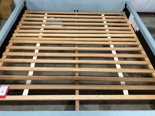 Interior Define Rowan King Fully Upholstered Canopy Bed- Spa Performance Plush Velvet