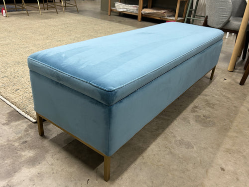 Interior Define Miller Storage Bench- French Performance Plush Velvet