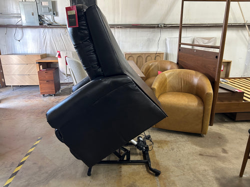 Catnapper Madison Italian Leather Power Lift Lay Flat Recliner with Heat & Massage- Walnut