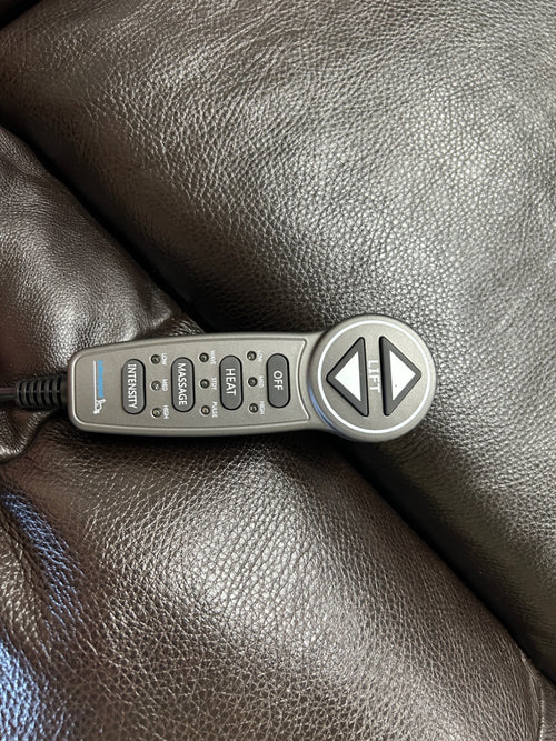 Catnapper Madison Italian Leather Power Lift Lay Flat Recliner with Heat & Massage- Walnut