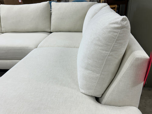 Interior Define Saylor Slope Arm 3-Seat Bumper Sectional - Bisque Performance Classic Weave