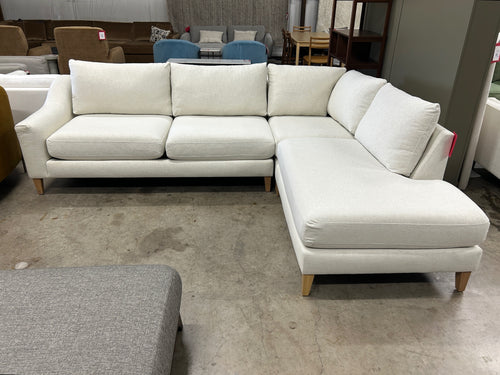 Interior Define Saylor Slope Arm 3-Seat Bumper Sectional - Bisque Performance Classic Weave