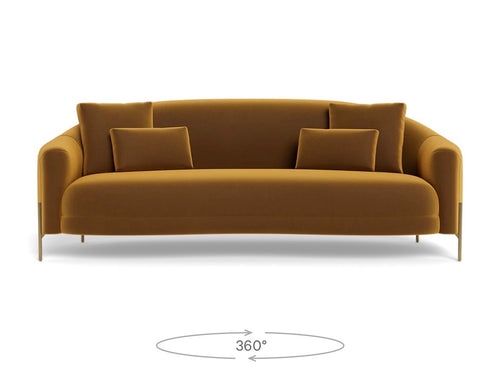 Interior Define Fiona 3-Seat Sofa - Marigold Performance Velvet