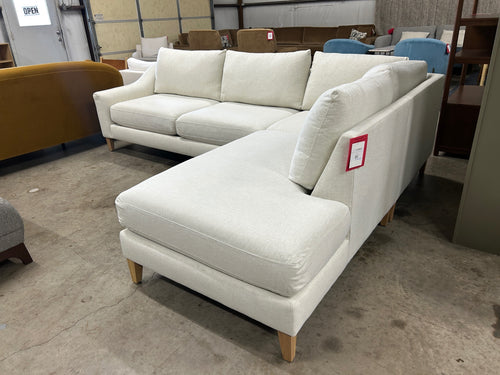 Interior Define Saylor Slope Arm 3-Seat Bumper Sectional - Bisque Performance Classic Weave