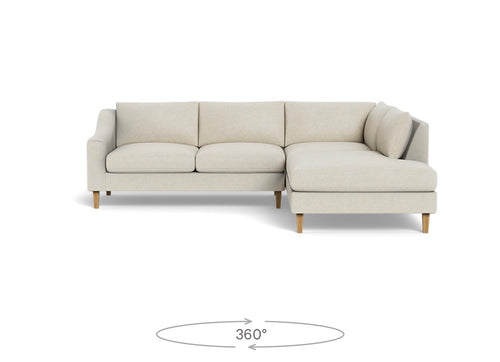 Interior Define Saylor Slope Arm 3-Seat Bumper Sectional - Bisque Performance Classic Weave