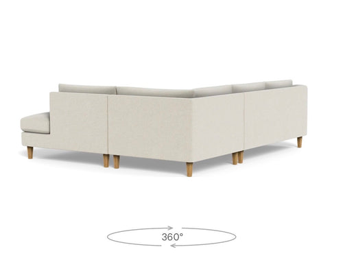 Interior Define Saylor Slope Arm 3-Seat Bumper Sectional - Bisque Performance Classic Weave