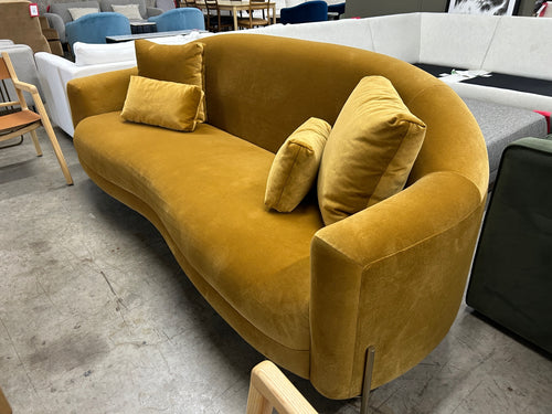 Interior Define Fiona 3-Seat Sofa - Marigold Performance Velvet