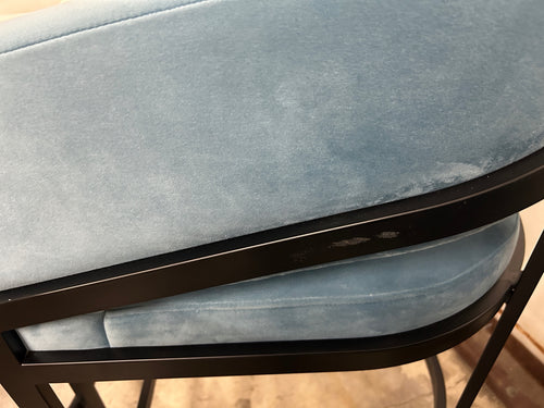 Set of 4 Interior Define Mina Framed Upholstered Counter Stools - French Performance Plush Velvet