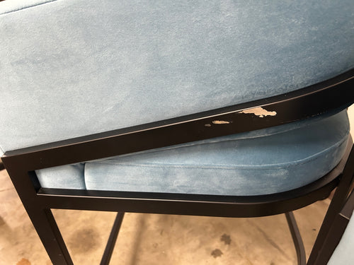 Set of 4 Interior Define Mina Framed Upholstered Counter Stools - French Performance Plush Velvet