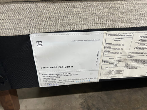 Interior Define Anson Upholstered Queen Bed - Cement Performance Antiimicrobial Chenille