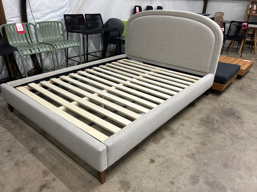 Interior Define Anson Upholstered Queen Bed - Cement Performance Antiimicrobial Chenille