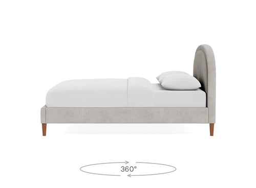 Interior Define Anson Upholstered Queen Bed - Cement Performance Antiimicrobial Chenille