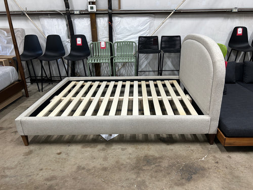 Interior Define Anson Upholstered Queen Bed - Cement Performance Antiimicrobial Chenille